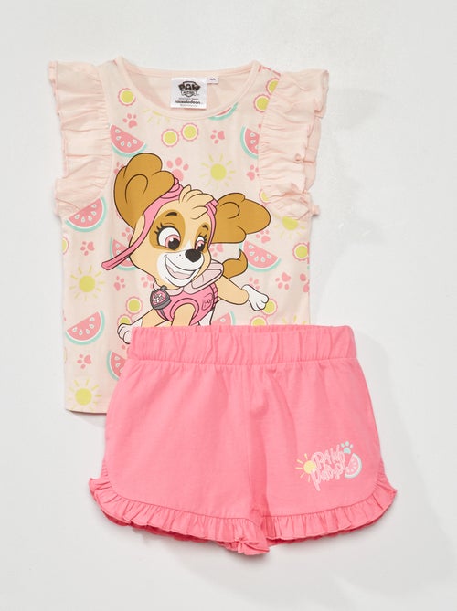 Conjunto t-shirt + calções 'Patrulha Pata' - 2 peças - Kiabi