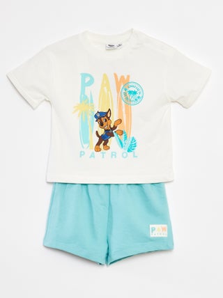 Conjunto t-shirt + calções 'Patrulha Pata'