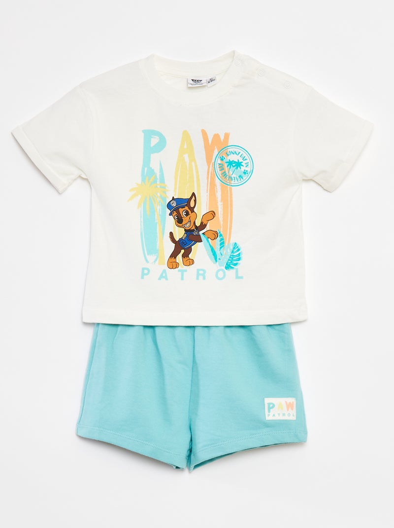 Conjunto t-shirt + calções 'Patrulha Pata' BRANCO - Kiabi