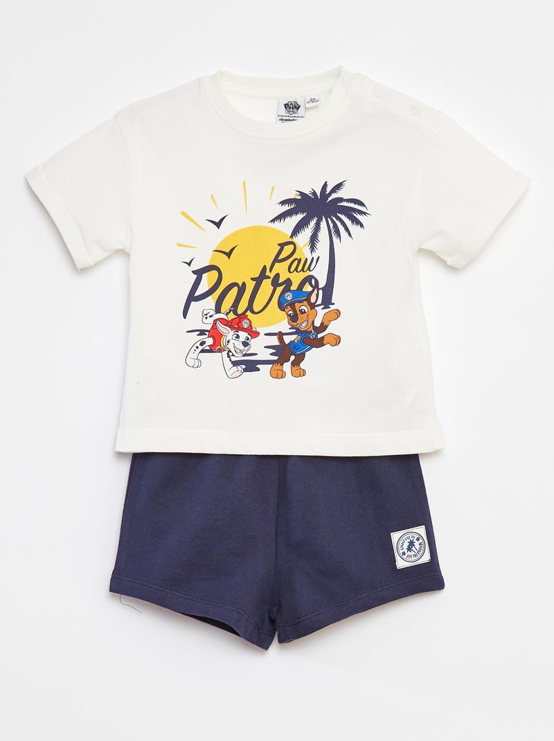 Conjunto t-shirt + calções 'Patrulha Pata' BRANCO - Kiabi