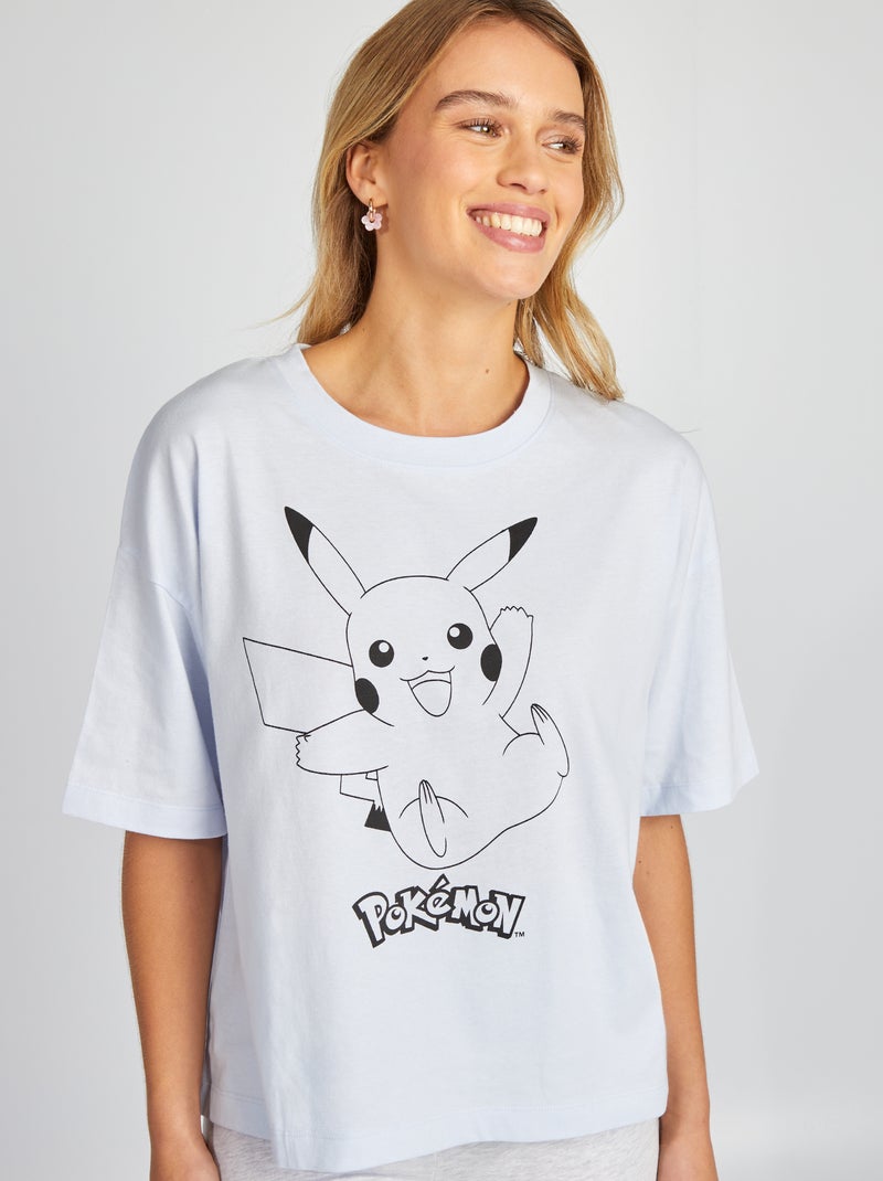 Conjunto t-shirt + calções 'Pikachu' 'Pokémon' - 2 peças AZUL - Kiabi