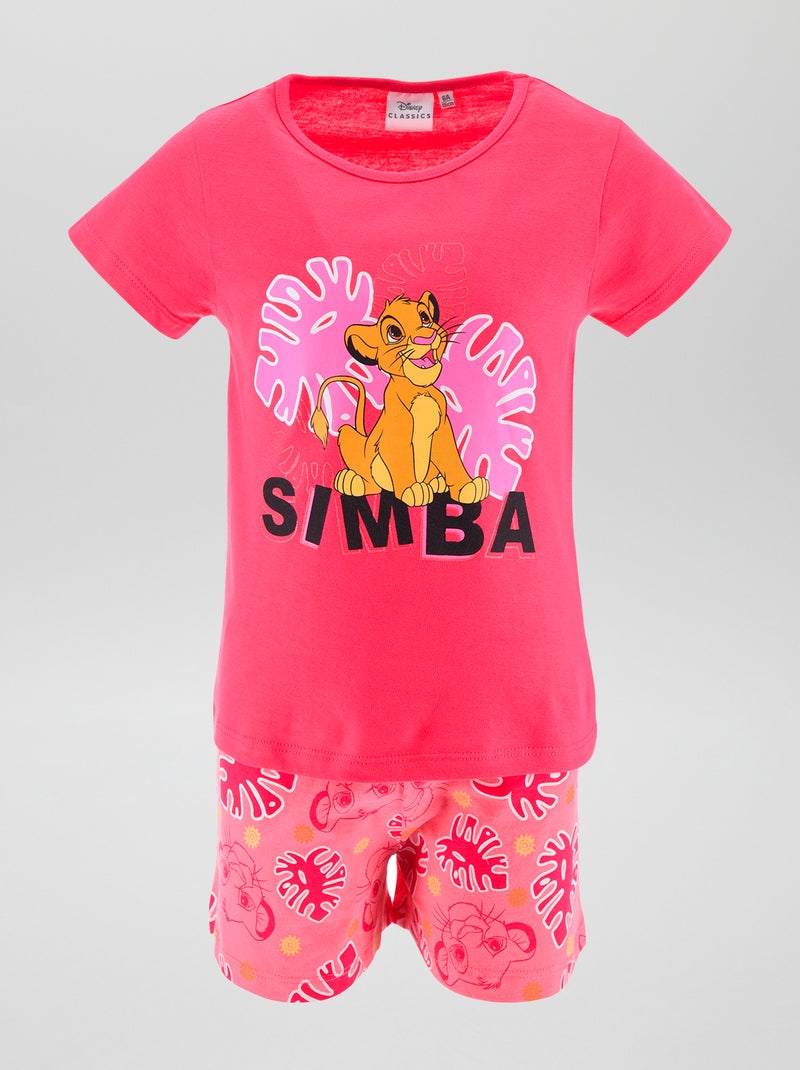 Conjunto t-shirt + calções 'Simba'  - 2 peças ROSA - Kiabi