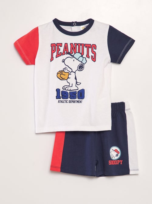 Conjunto t-shirt + calções 'Snoopy' - 2 peças - Kiabi