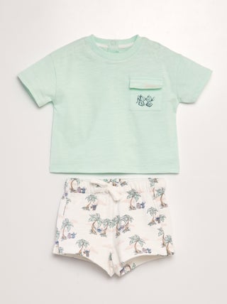 Conjunto t-shirt + calções 'Stitch' - 2 peças