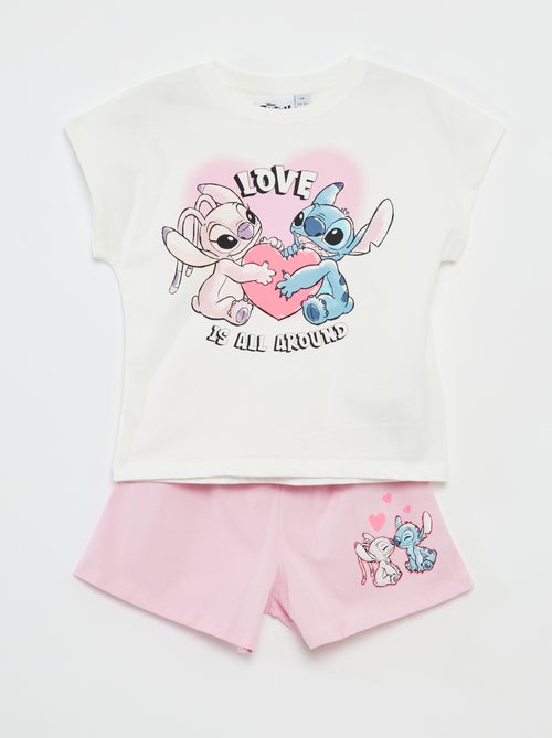 Conjunto t-shirt + calções 'Stitch'  - 2 peças - Kiabi