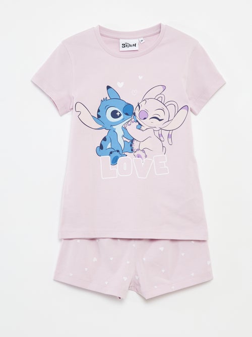 Conjunto t-shirt + calções 'Stitch'  - 2 peças - Kiabi