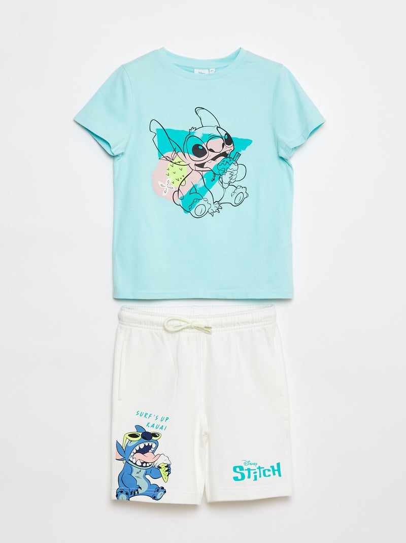 Conjunto t-shirt + calções 'Stitch' 'Disney' AZUL - Kiabi