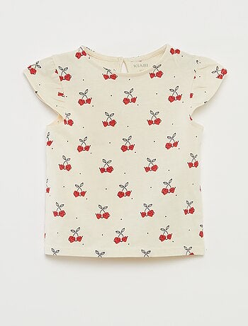 Conjunto t-shirt com folhos + calções - 2 peças