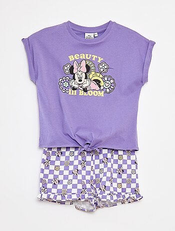 Conjunto t-shirt comprida + calções 'Stitch'