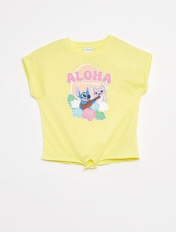 Conjunto t-shirt comprida + calções 'Stitch'