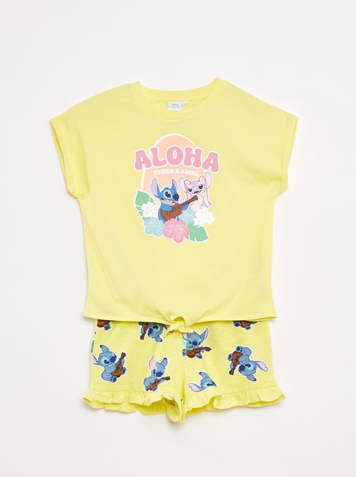 Conjunto t-shirt comprida + calções 'Stitch' - Kiabi