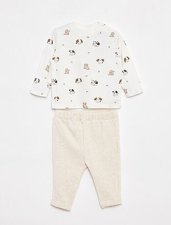 Conjunto t-shirt de manga comprida + calças - 2 peças