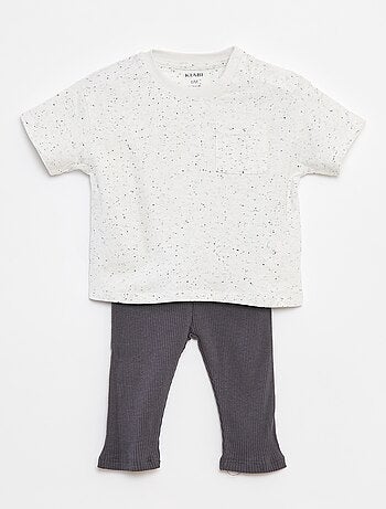 Conjunto t-shirt de manga curta + leggings - 2 peças