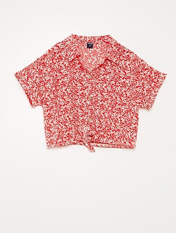Conjunto t-shirt e calças fluidas estampado florido - 2 peças