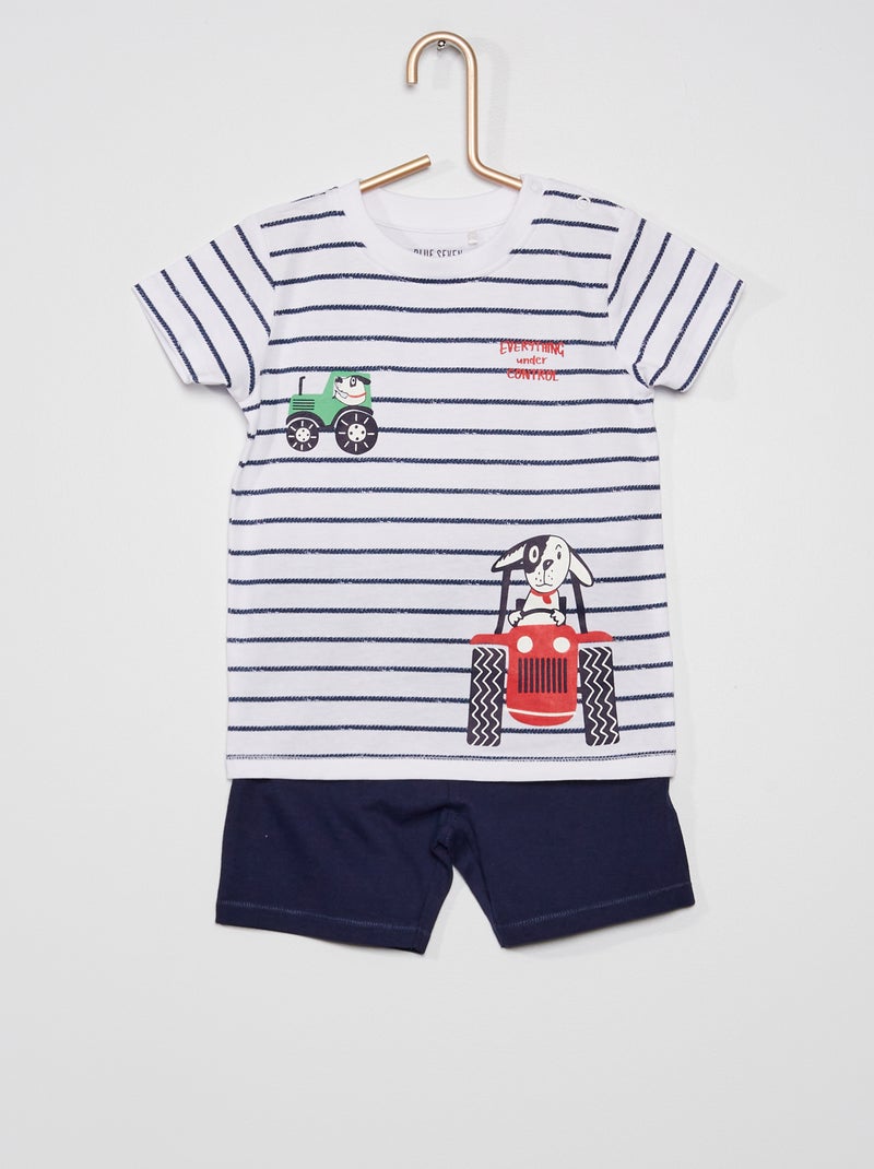 Conjunto t-shirt e calções AZUL - Kiabi