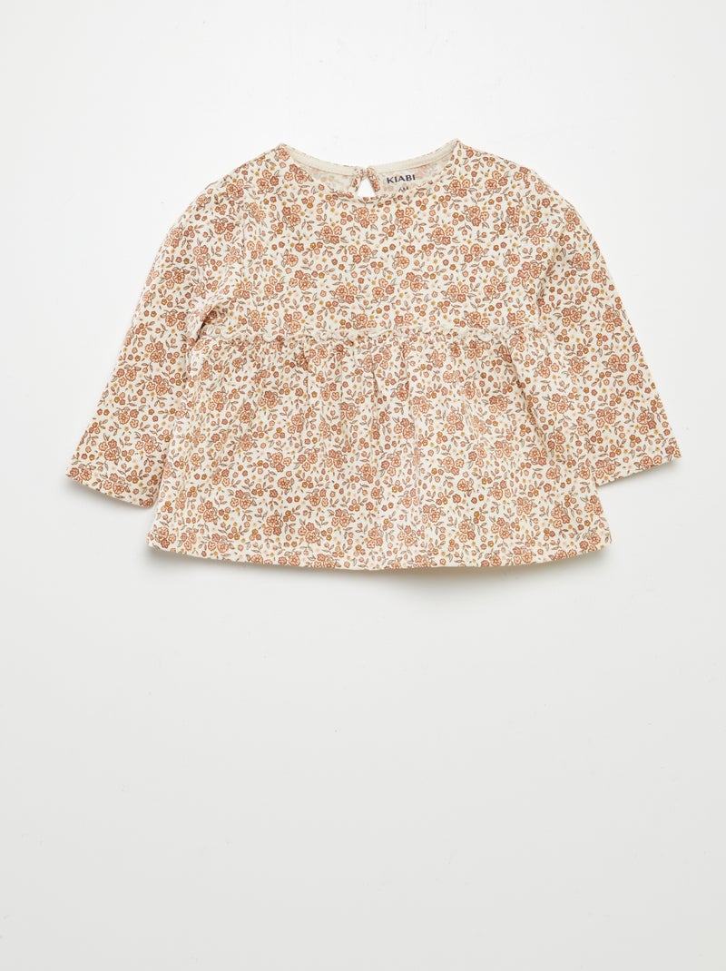 Conjunto t-shirt florida + leggings caneladas - 2 peças BRANCO - Kiabi