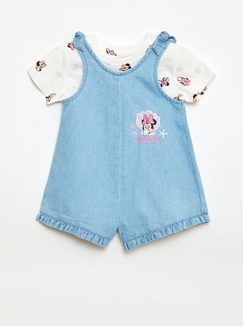 Conjunto t-shirt + jardineira curta 'Disney' 'Mickey' - Kiabi