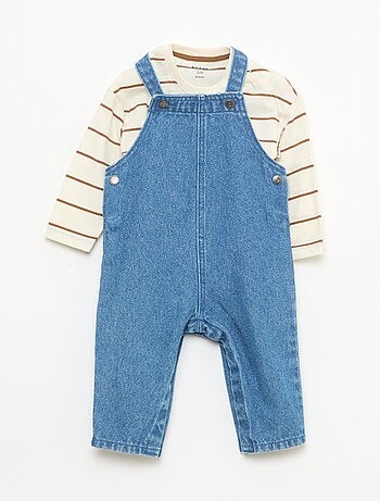 Conjunto t-shirt + jardineiras - 2 peças