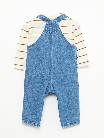 Conjunto t-shirt + jardineiras - 2 peças