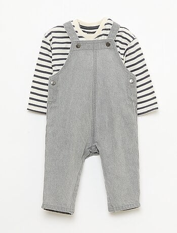 Conjunto t-shirt + jardineiras - 2 peças