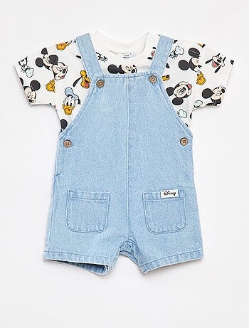 Conjunto t-shirt + jardineiras de ganga 'Disney' - 2 peças
