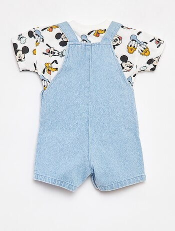 Conjunto t-shirt + jardineiras de ganga 'Disney' - 2 peças