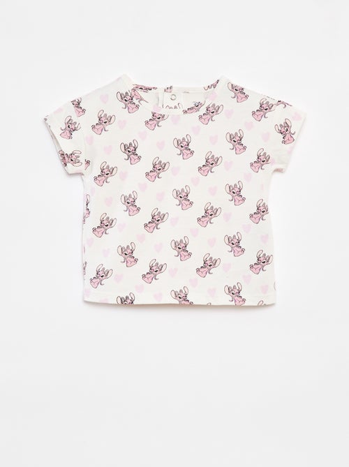 Conjunto t-shirt + jardineiras de ganga 'Stitch' - Kiabi