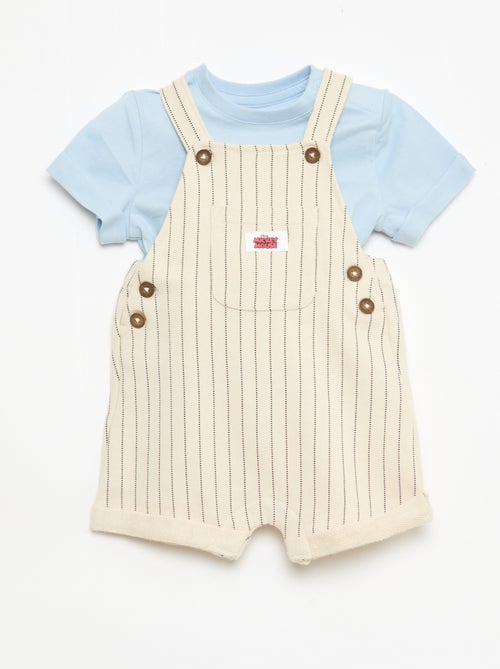 Conjunto t-shirt + jardineiras 'Disney' 'Mickey' - 2 peças - Kiabi