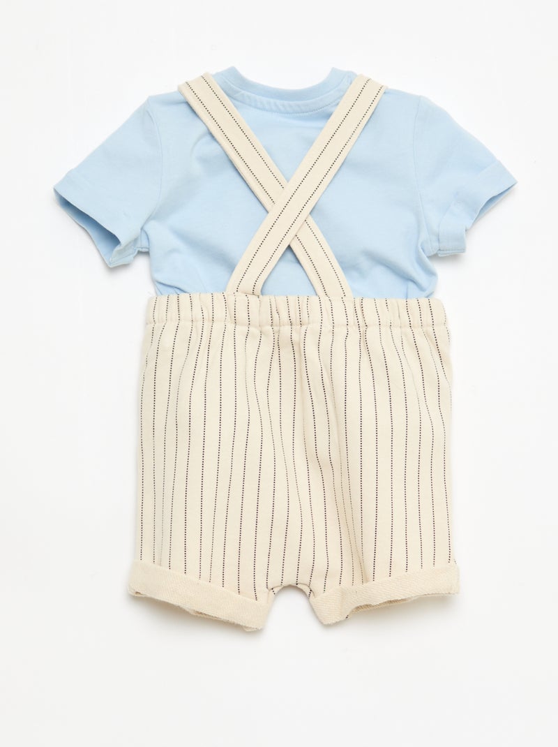 Conjunto t-shirt + jardineiras 'Disney' 'Mickey' - 2 peças Azul - Kiabi