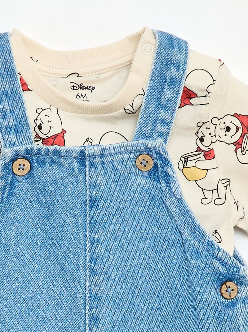 Conjunto t-shirt + jardineiras \'Mickey\' \'Disney\' - 2 peças Bege - Kiabi