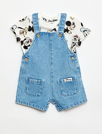 Conjunto t-shirt + jardineiras \'Mickey\' \'Disney\' - 2 peças