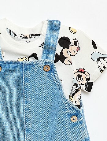 Conjunto t-shirt + jardineiras \'Mickey\' \'Disney\' - 2 peças