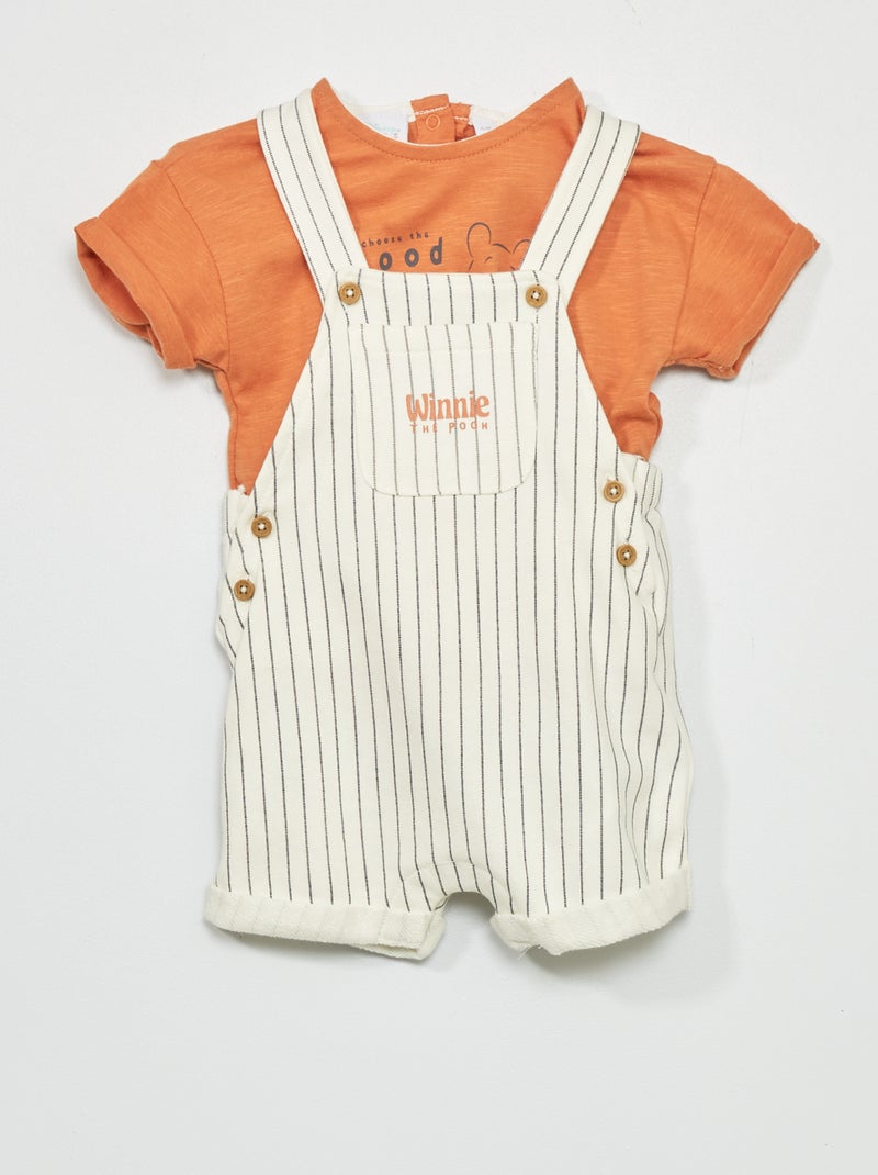 Conjunto t-shirt + jardineiras 'Winnie'  - 2 peças CASTANHO - Kiabi