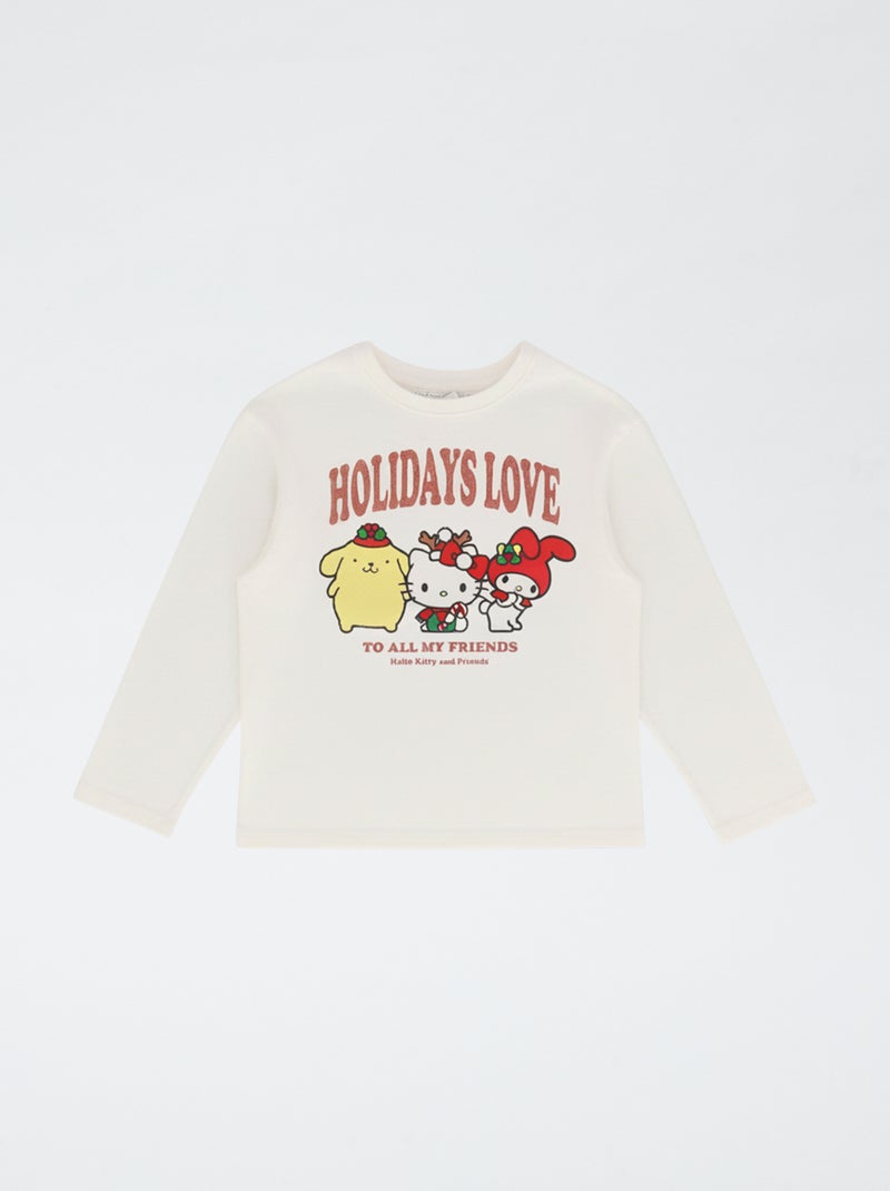 Conjunto t-shirt + legging flare \'Hello Kitty\' - 2 peças Branco - Kiabi