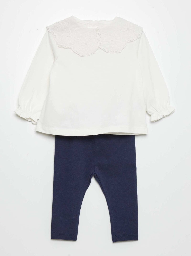 Conjunto t-shirt + leggings - 2 peças BRANCO - Kiabi