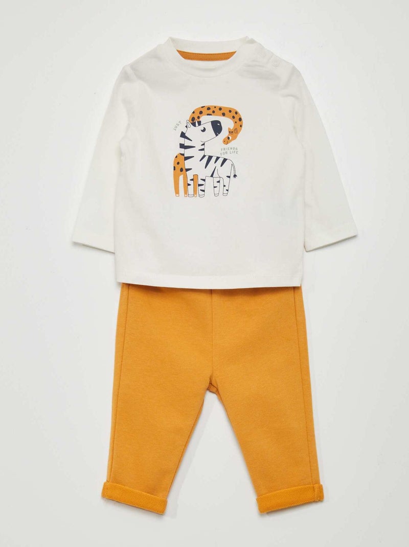 Conjunto t-shirt + leggings - 2 peças BRANCO - Kiabi