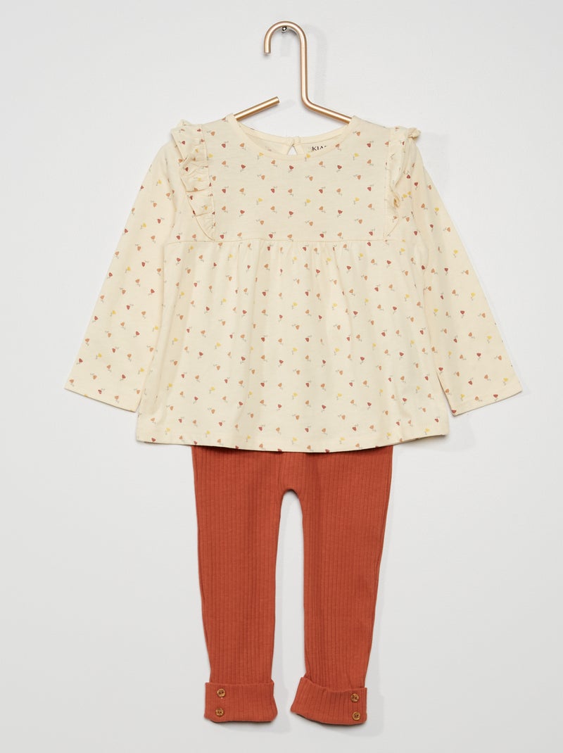 Conjunto t-shirt + leggings BRANCO - Kiabi