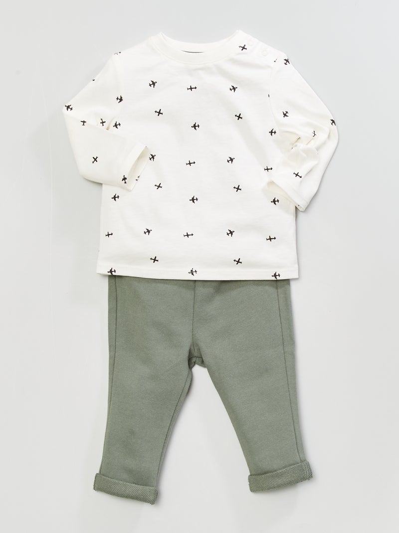 Conjunto t-shirt + leggings BRANCO - Kiabi