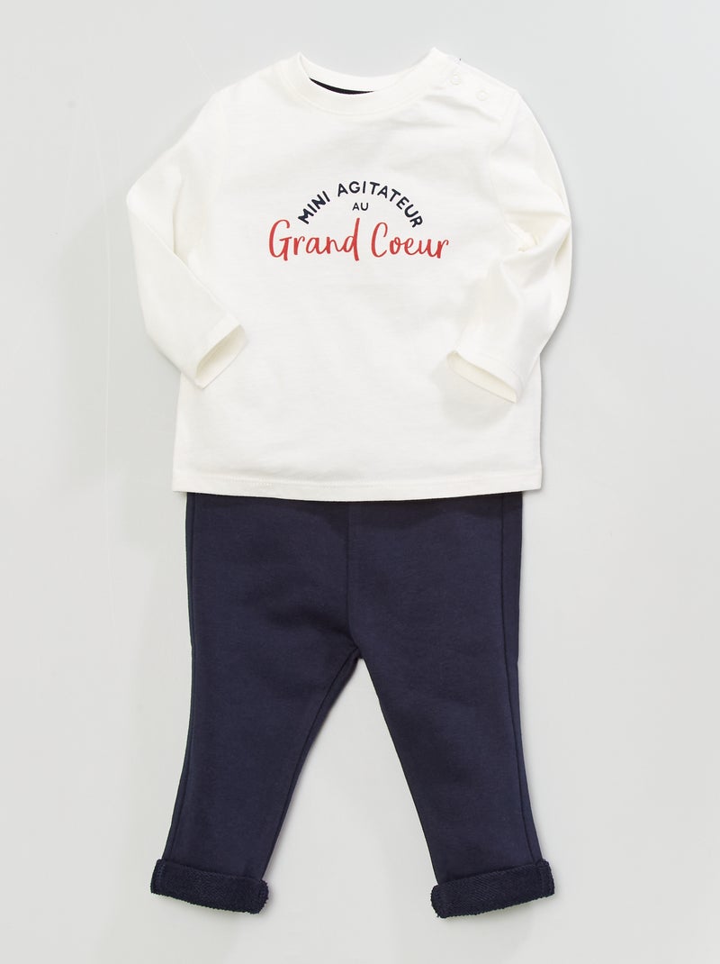 Conjunto t-shirt + leggings BRANCO - Kiabi