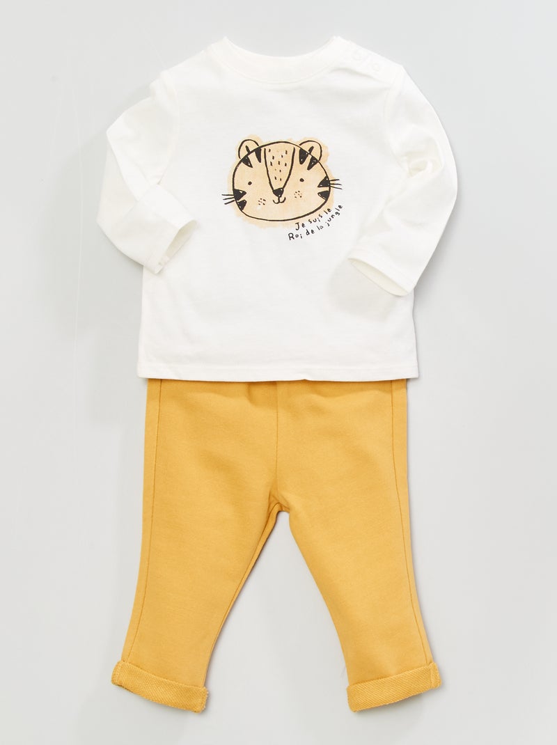 Conjunto t-shirt + leggings BRANCO - Kiabi