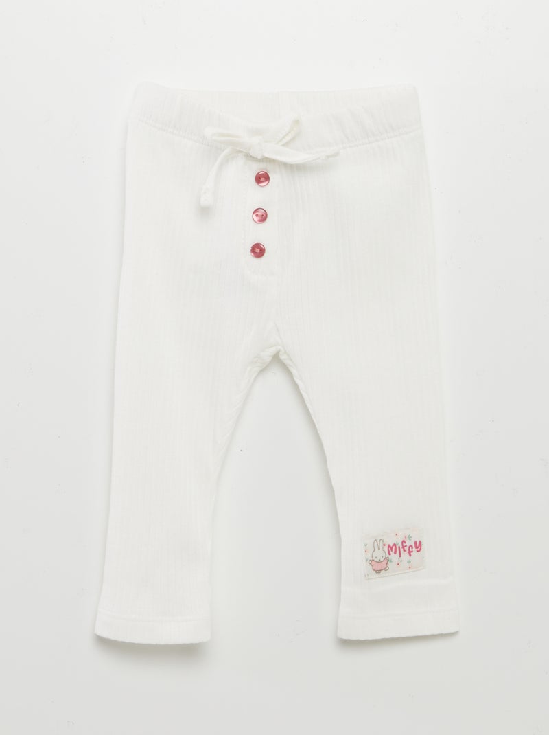 Conjunto t-shirt + leggings caneladas + bandolete 'Miffy' - 3 peças BRANCO - Kiabi