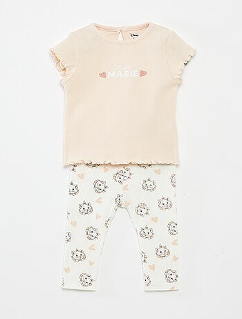 Conjunto t-shirt + leggings caneladas 'Marie' - 2 pessoas