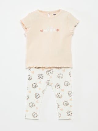 Conjunto t-shirt + leggings caneladas 'Marie' - 2 pessoas