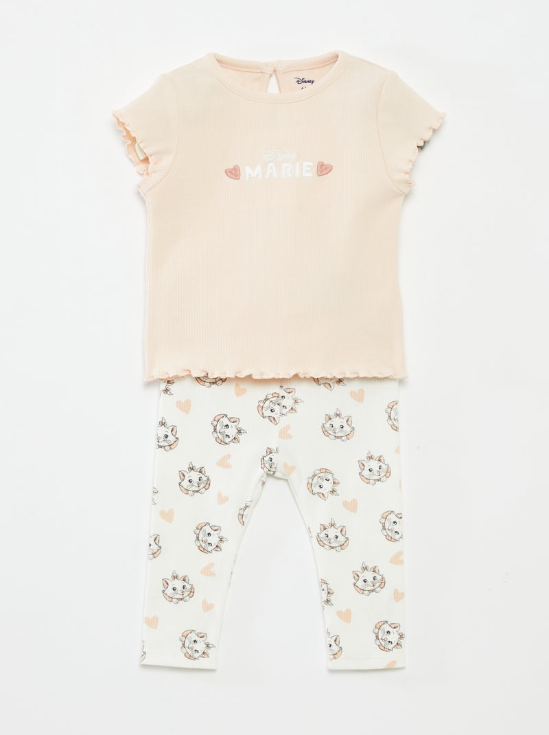 Conjunto t-shirt + leggings caneladas 'Marie' - 2 pessoas Rosa - Kiabi