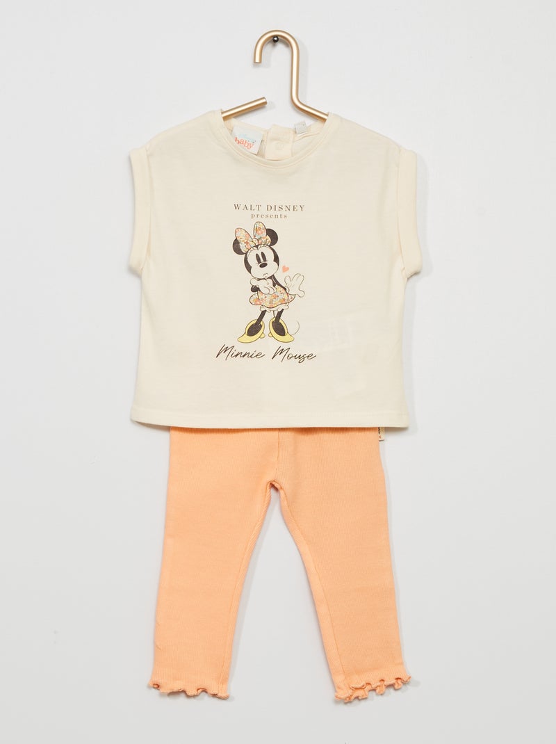 Conjunto t-shirt + leggings 'Disney' BRANCO - Kiabi