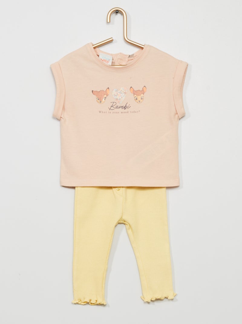 Conjunto t-shirt + leggings 'Disney' ROSA - Kiabi