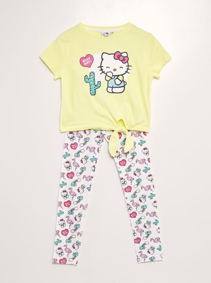 Conjunto t-shirt + leggings 'Hello Kitty' AMARELO - Kiabi