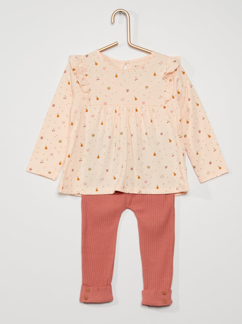 Conjunto t-shirt + leggings ROSA - Kiabi