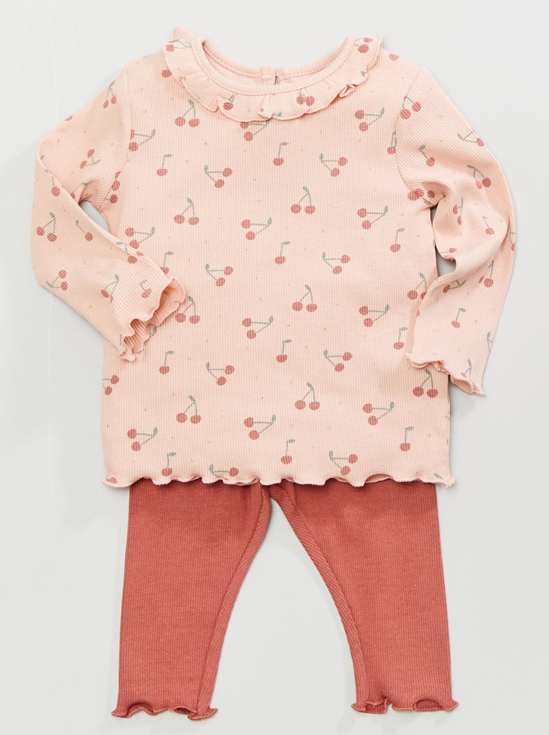 Conjunto t-shirt + leggings ROSA - Kiabi