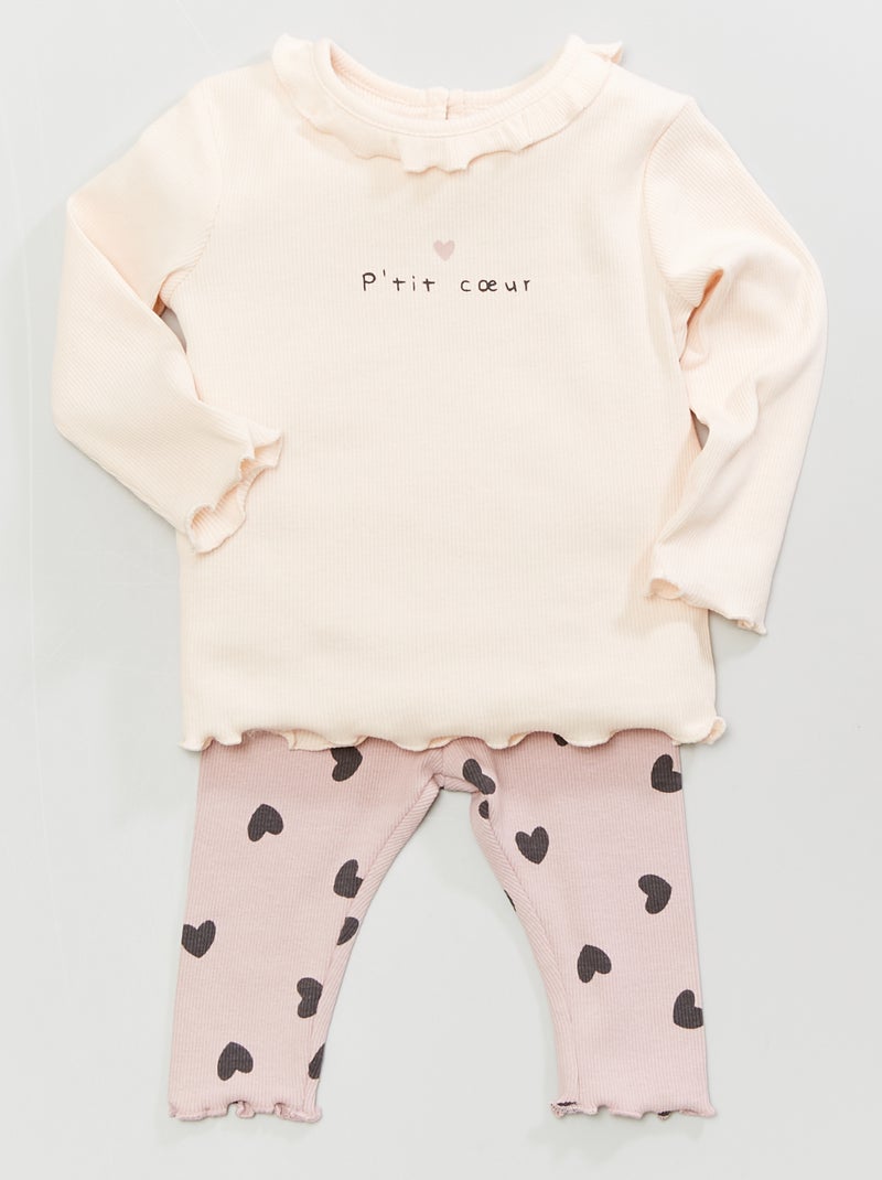 Conjunto t-shirt + leggings ROSA - Kiabi
